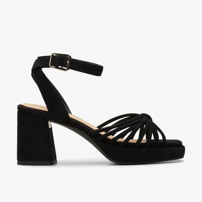 Clarks Black Shoes Ritzy 75 Faye Black Suede 8211 Women