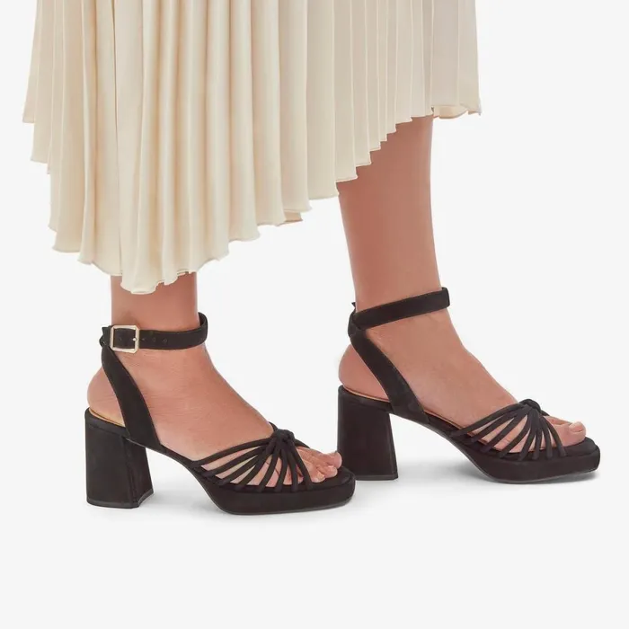 Clarks Black Shoes Ritzy 75 Faye Black Suede 8211 Women