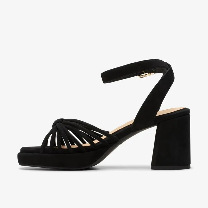 Clarks Black Shoes Ritzy 75 Faye Black Suede 8211 Women