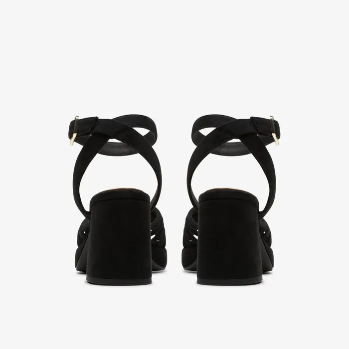 Clarks Black Shoes Ritzy 75 Faye Black Suede 8211 Women