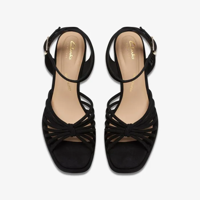 Clarks Black Shoes Ritzy 75 Faye Black Suede 8211 Women