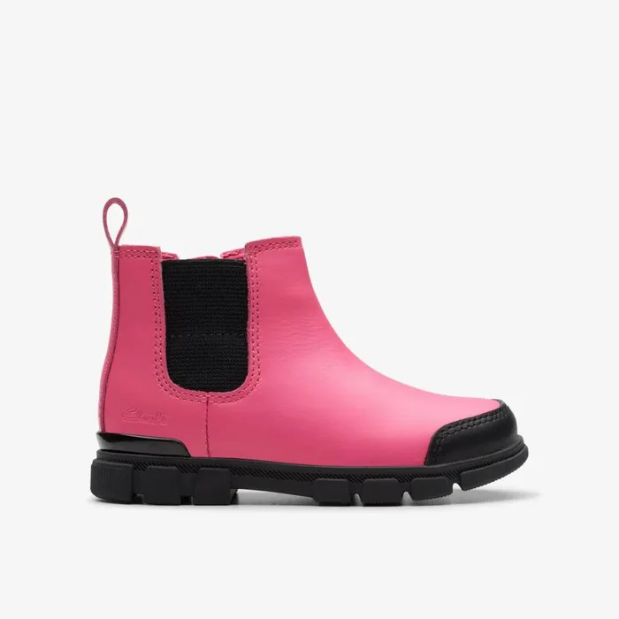 Clarks Boots Evyn Chelsea Toddler Bright Pink Leather 8211 Kids