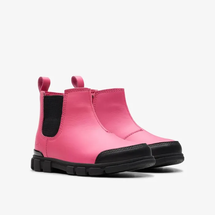 Clarks Boots Evyn Chelsea Toddler Bright Pink Leather 8211 Kids