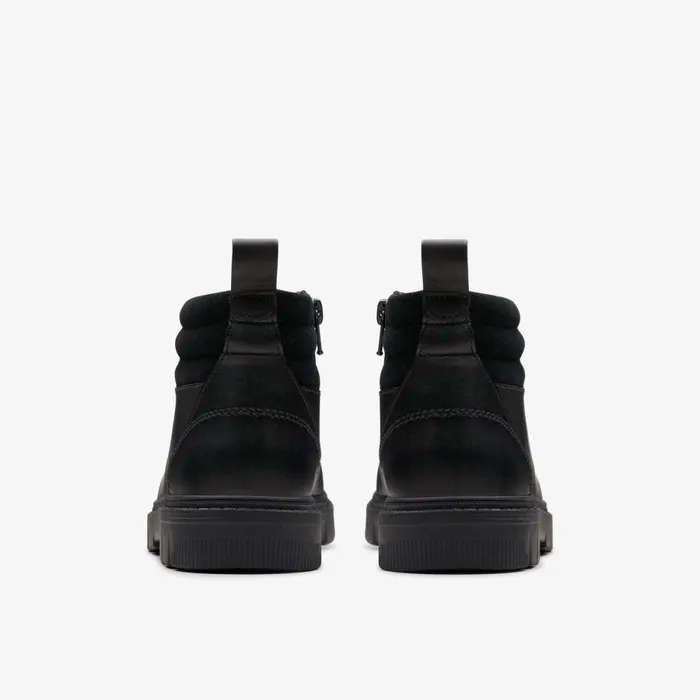 Clarks Boots Lorcam Trail Older Black Leather 8211 Kids