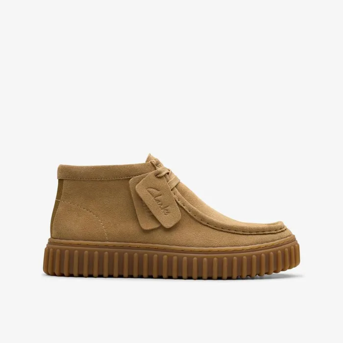 Clarks Boots Torhill Older Dark Sand Suede 8211 Kids
