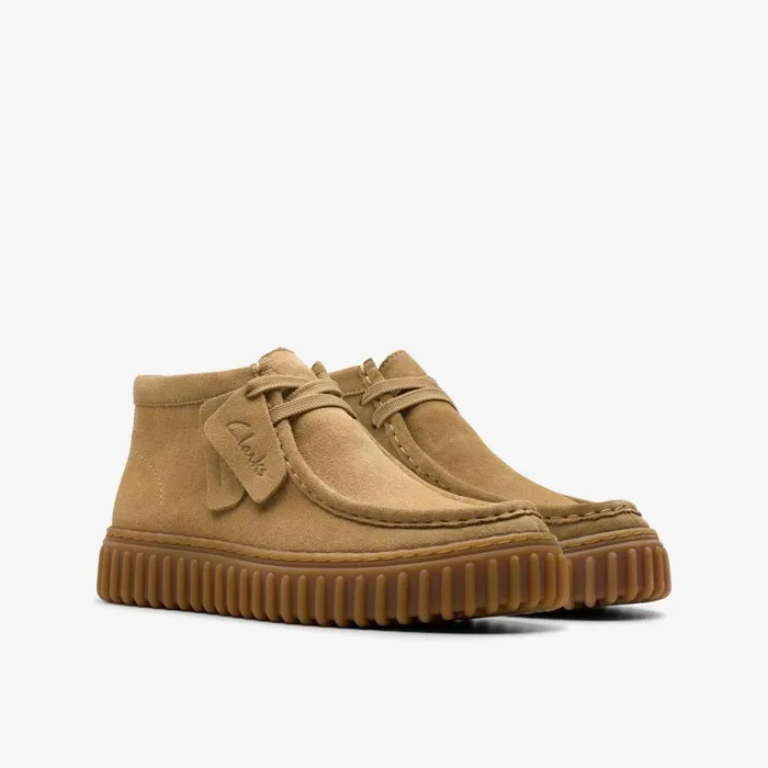 Clarks Boots Torhill Older Dark Sand Suede 8211 Kids