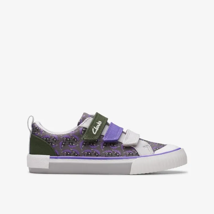 Clarks Canvas Foxing Steggy Grey Combination 8211 Kids