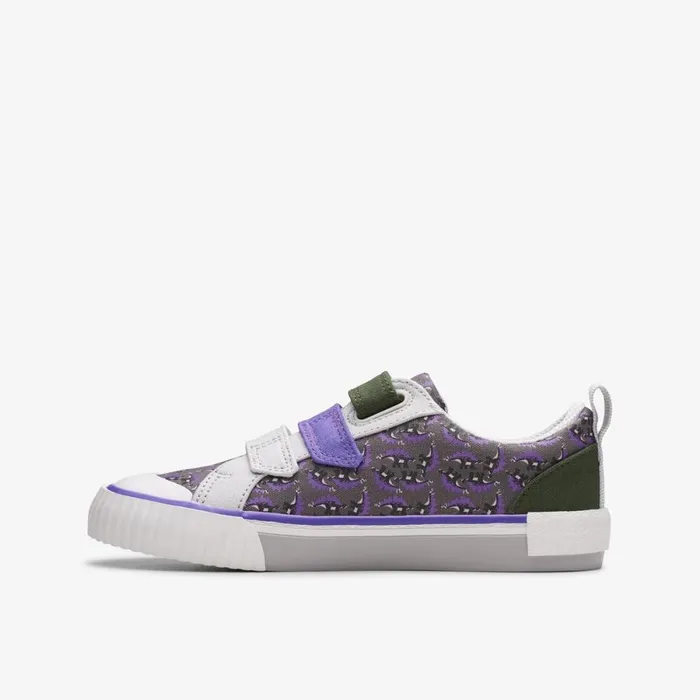 Clarks Canvas Foxing Steggy Grey Combination 8211 Kids
