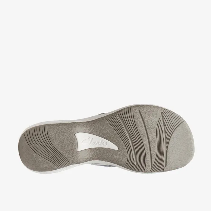 Clarks Flat Sandals Brinkley Sea Silver Synthetic 8211 Women