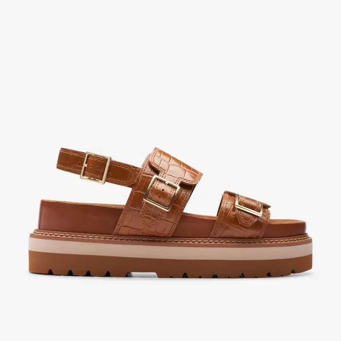 Clarks Flat Sandals Orianna Glide Tan Interest 8211 Women