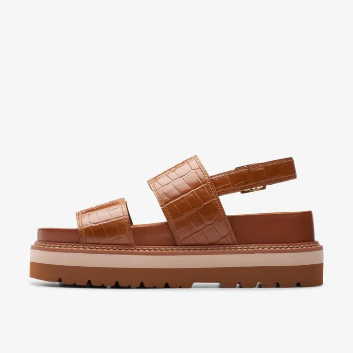Clarks Flat Sandals Orianna Glide Tan Interest 8211 Women