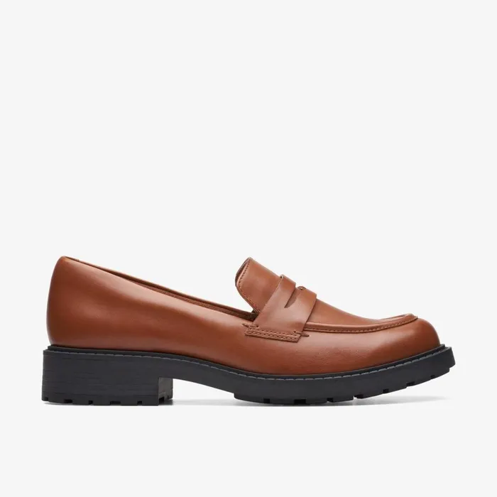 Clarks Flat Shoes Orinoco 2 Penny Loafer Dark Tan Leather 8211 Women
