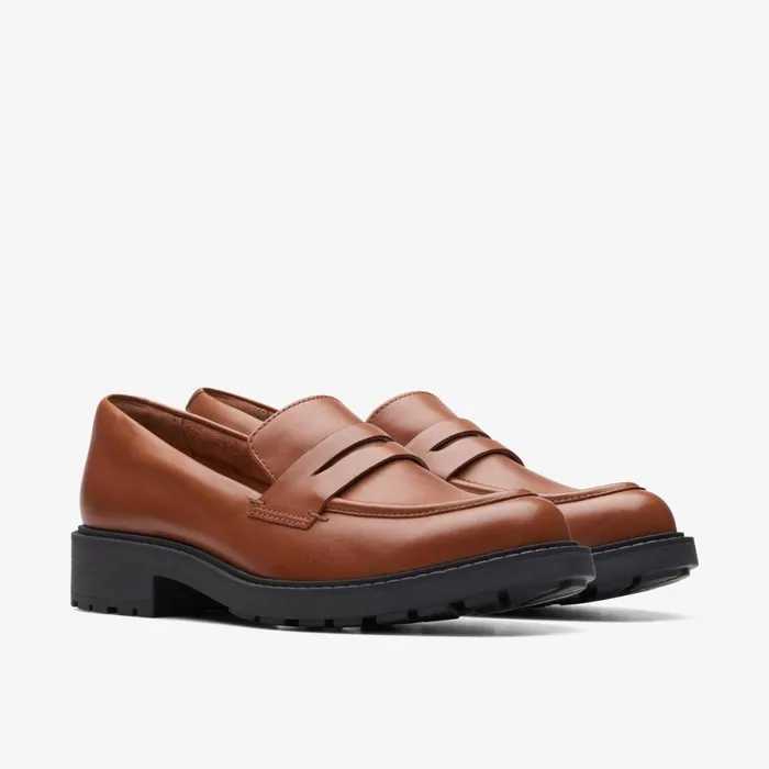 Clarks Flat Shoes Orinoco 2 Penny Loafer Dark Tan Leather 8211 Women