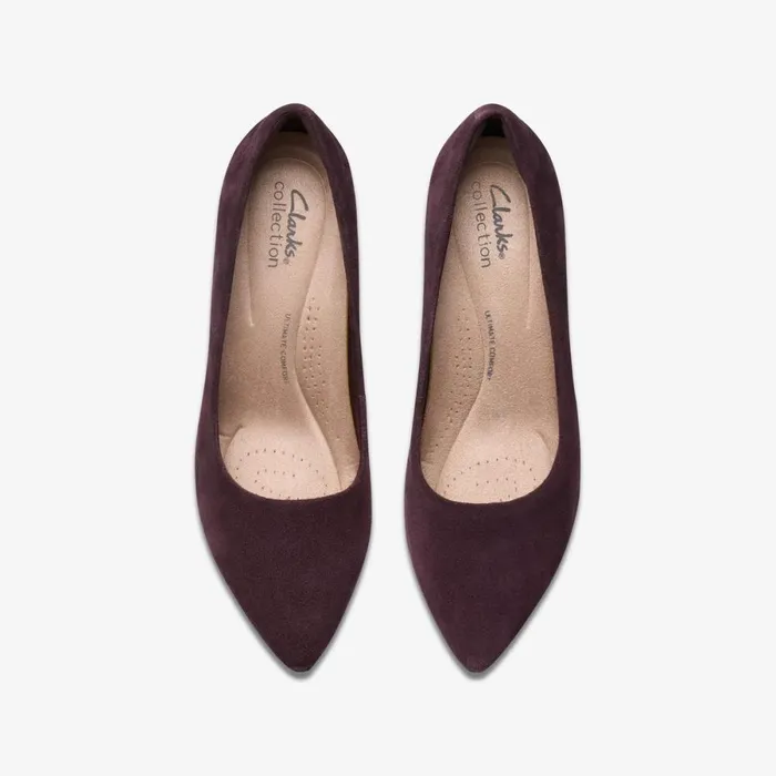 Clarks Heels Kataleyna Gem Plum Suede 8211 Women
