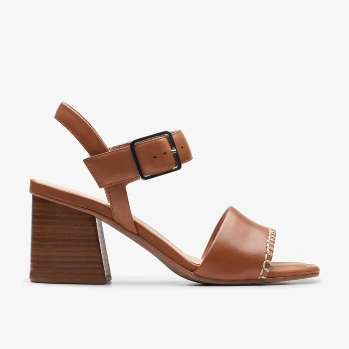 Clarks Heels Siara 65 Buckle Tan Leather 8211 Women