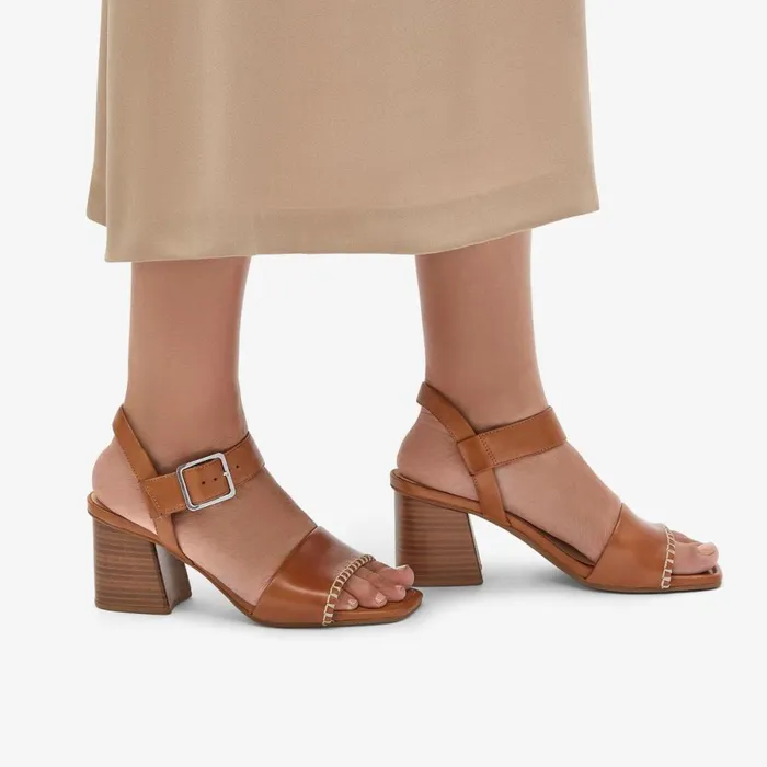 Clarks Heels Siara 65 Buckle Tan Leather 8211 Women