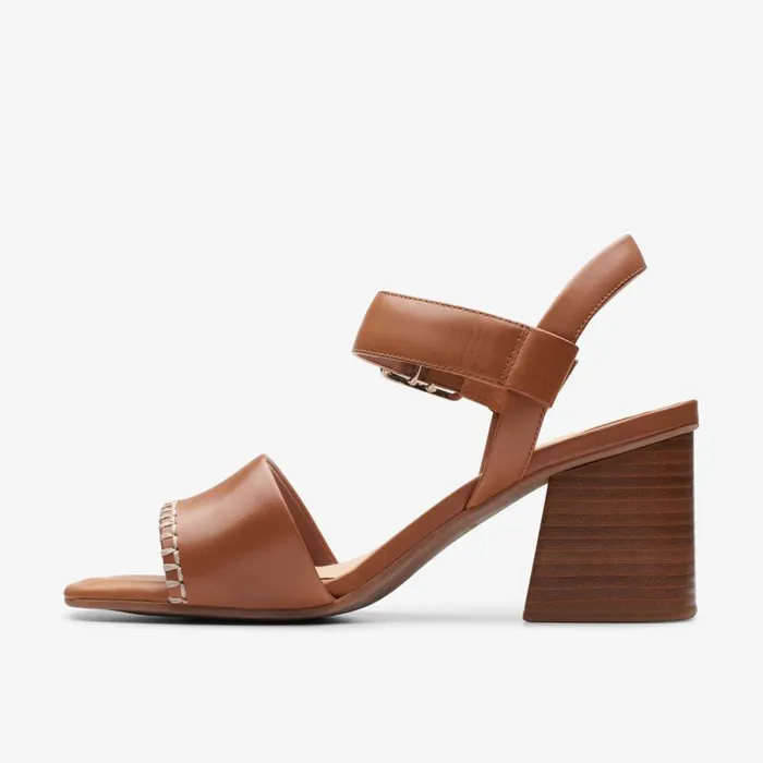 Clarks Heels Siara 65 Buckle Tan Leather 8211 Women