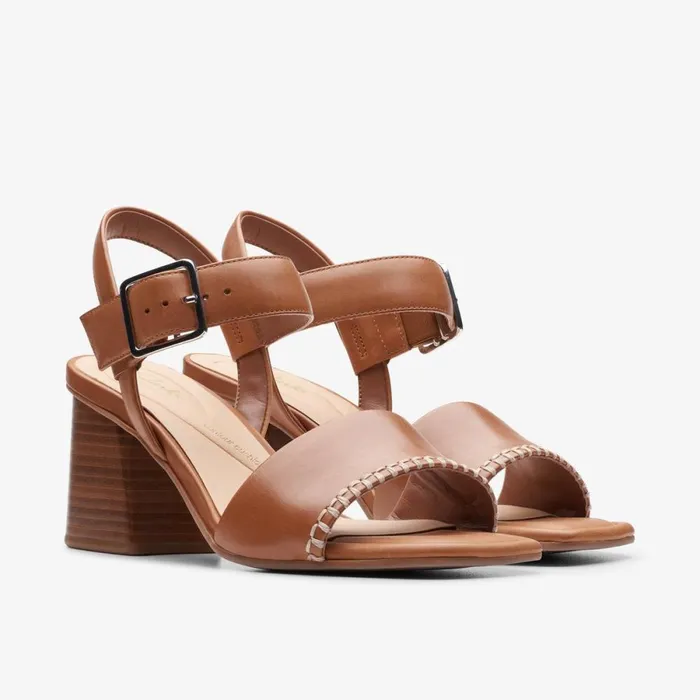 Clarks Heels Siara 65 Buckle Tan Leather 8211 Women