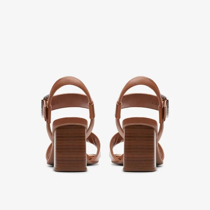 Clarks Heels Siara 65 Buckle Tan Leather 8211 Women