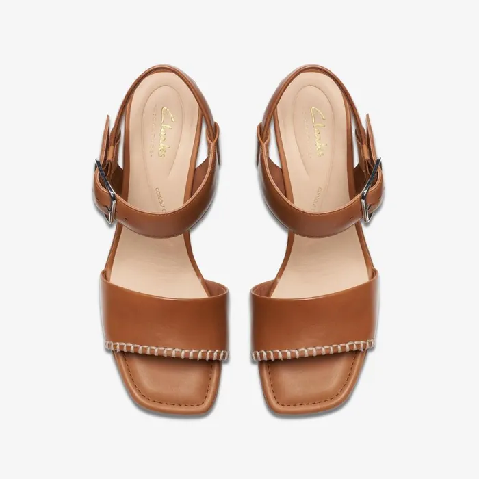 Clarks Heels Siara 65 Buckle Tan Leather 8211 Women