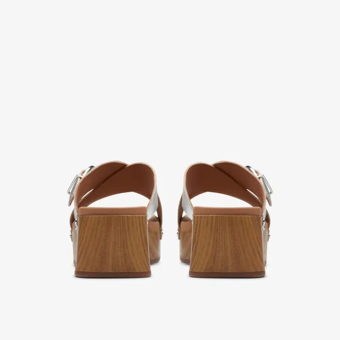 Clarks Heels Sivanne Walk Silver Leather 8211 Women