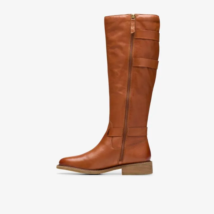 Clarks Knee High Boots Cologne Up Knee High Boot British Tan Leather 8211 Women