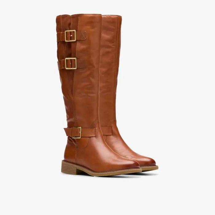 Clarks Knee High Boots Cologne Up Knee High Boot British Tan Leather 8211 Women