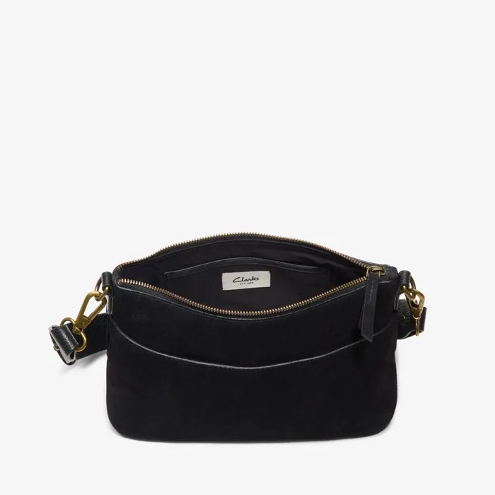 Clarks Women039s Bags Willow Cross Black Suede 8211 Women