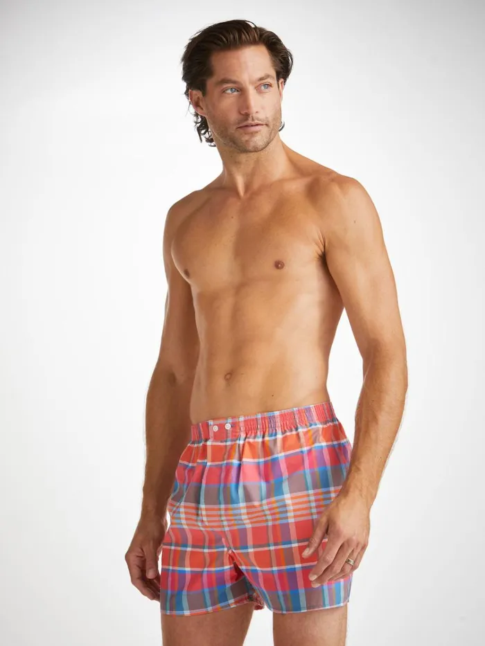 Classic Fit Boxer Shorts Men Derek Rose Classic Fit Boxers Barker 36 Cotton Multi