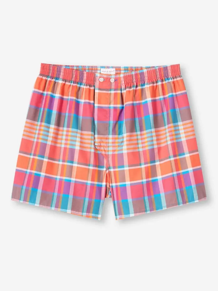Classic Fit Boxer Shorts Men Derek Rose Classic Fit Boxers Barker 36 Cotton Multi