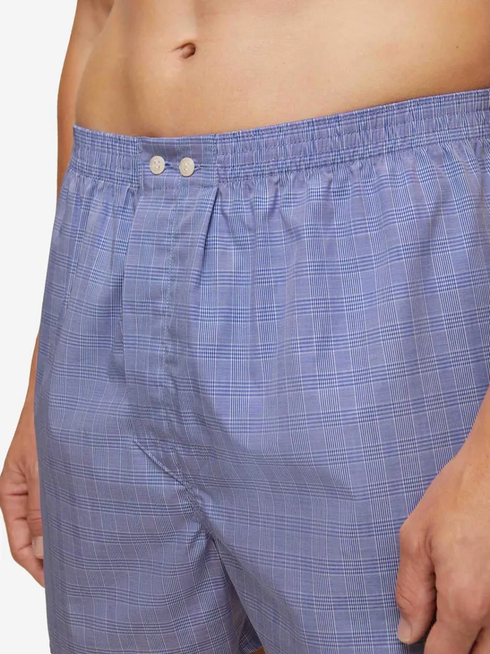 Classic Fit Boxer Shorts Men Derek Rose Classic Fit Boxers Felsted 3 Cotton Blue