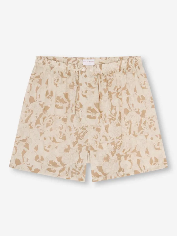 Classic Fit Boxer Shorts Men Derek Rose Classic Fit Boxers Ledbury 73 Cotton Batiste Sand