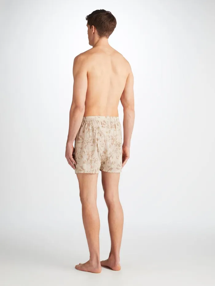 Classic Fit Boxer Shorts Men Derek Rose Classic Fit Boxers Ledbury 73 Cotton Batiste Sand