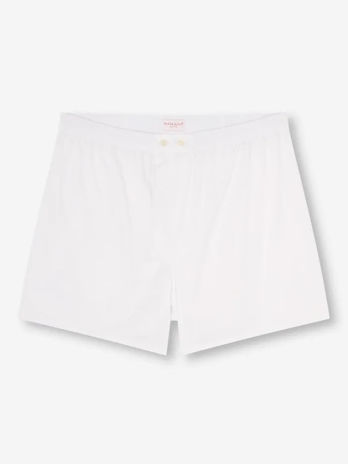 Classic Fit Boxer Shorts Men Derek Rose Classic Fit Boxers Savoy Cotton White