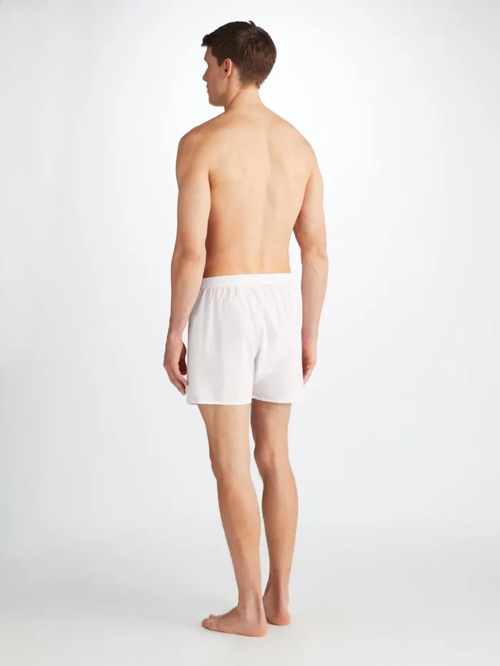 Classic Fit Boxer Shorts Men Derek Rose Classic Fit Boxers Savoy Cotton White