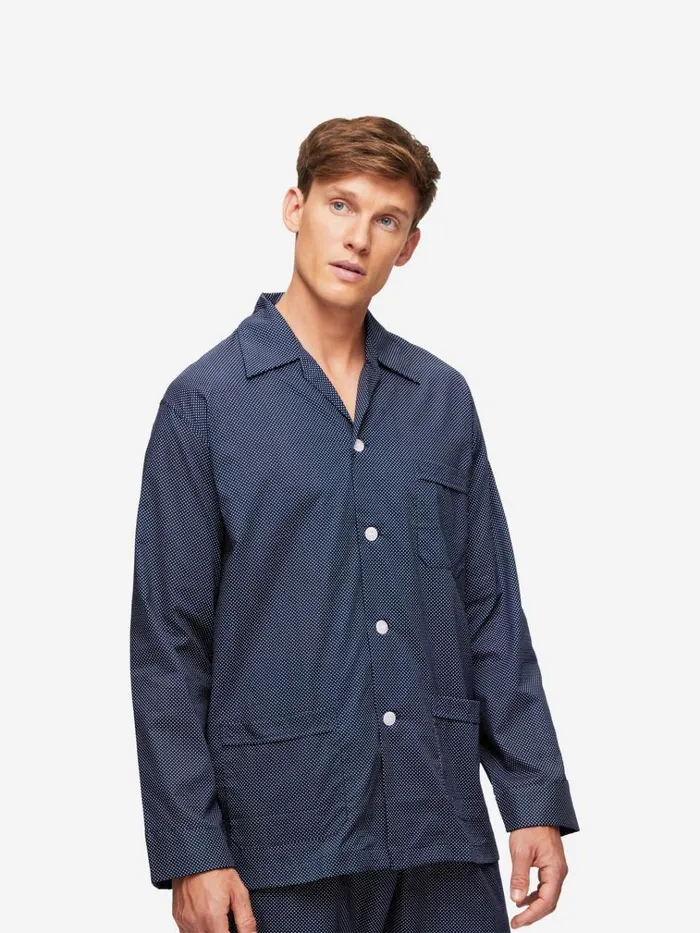 Classic Fit Pajamas Men Derek Rose Classic Fit Pajamas Plaza 21 Cotton Batiste Navy