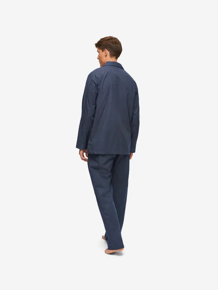 Classic Fit Pajamas Men Derek Rose Classic Fit Pajamas Plaza 21 Cotton Batiste Navy