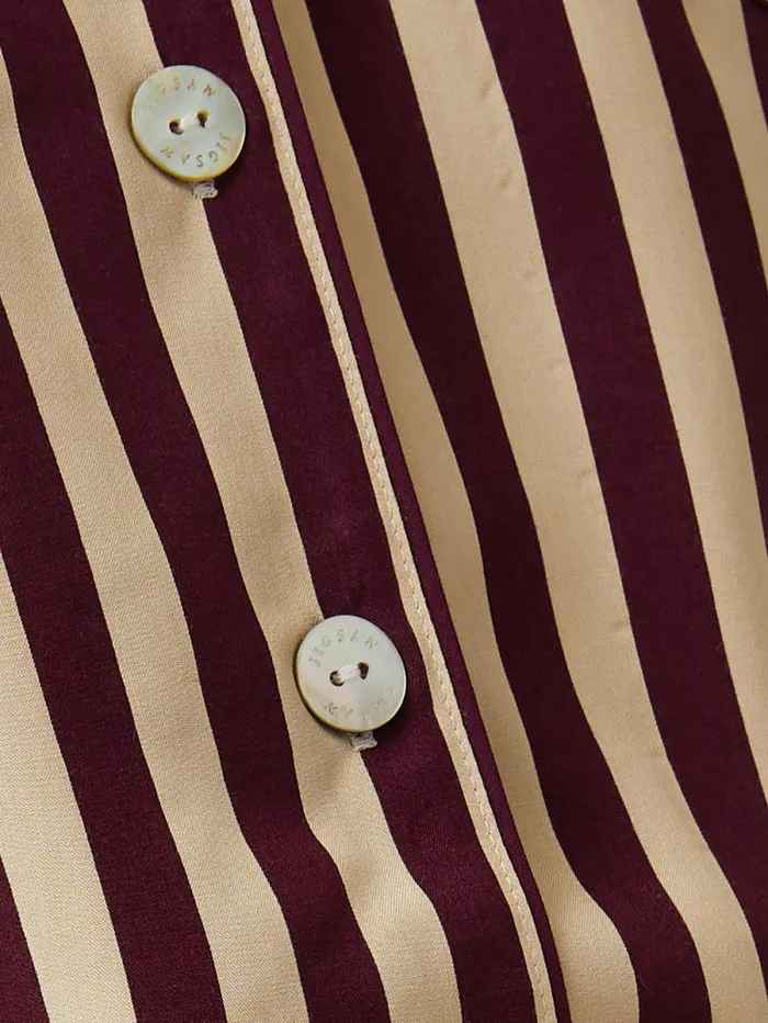 Classic Stripe Pyjama Burgundy Women Jigsaw Pyjamas and Loungewear
