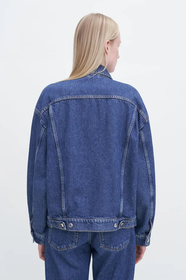 Coats and Jackets Women filippak Relaxed Jean Jacket Washed Mid Blue