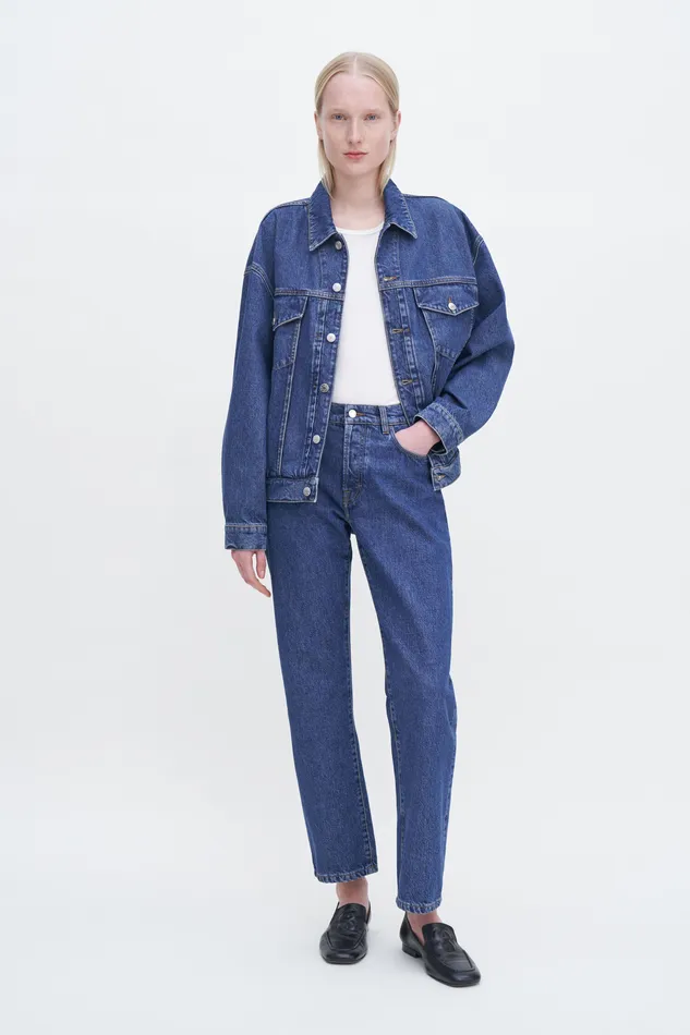 Coats and Jackets Women filippak Relaxed Jean Jacket Washed Mid Blue