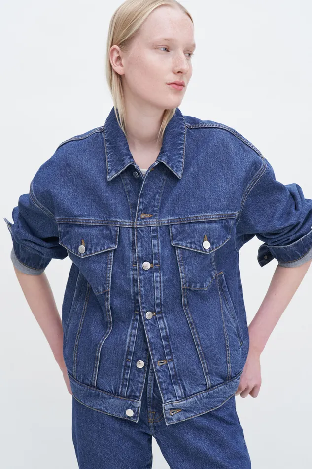 Coats and Jackets Women filippak Relaxed Jean Jacket Washed Mid Blue