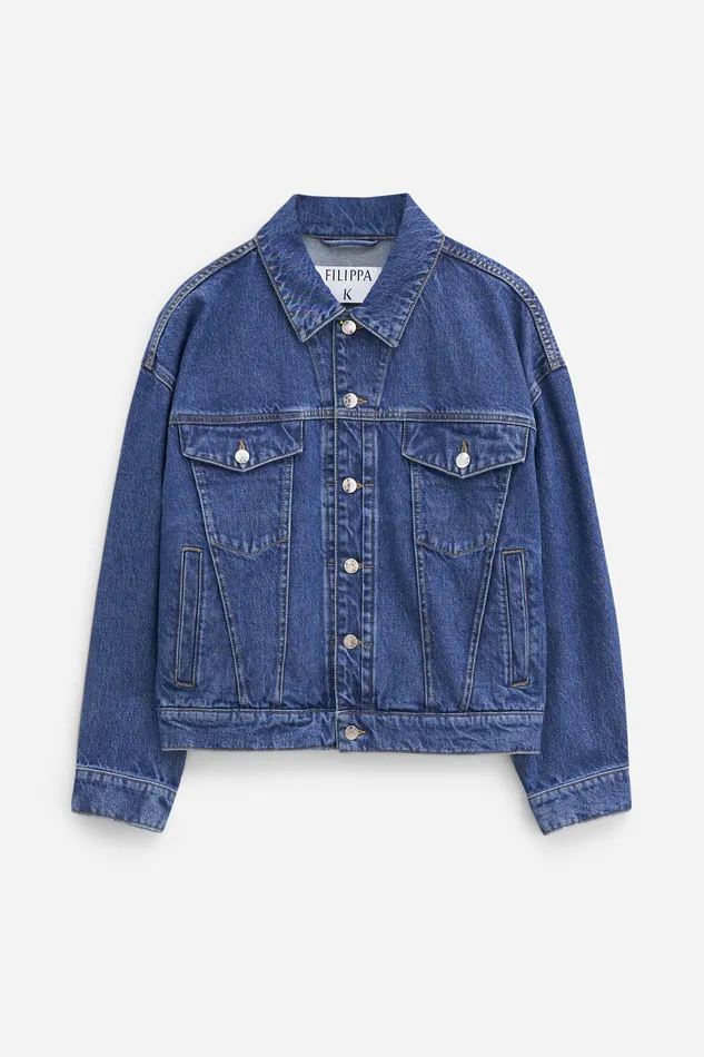 Coats and Jackets Women filippak Relaxed Jean Jacket Washed Mid Blue