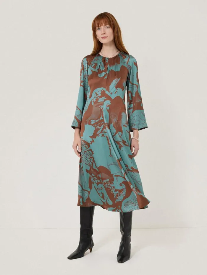 Collage Stitch Detail Dress Blue Women Jigsaw Dresses and Jumpsuits