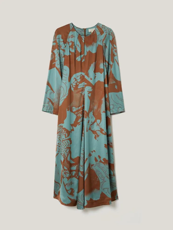 Collage Stitch Detail Dress Blue Women Jigsaw Dresses and Jumpsuits
