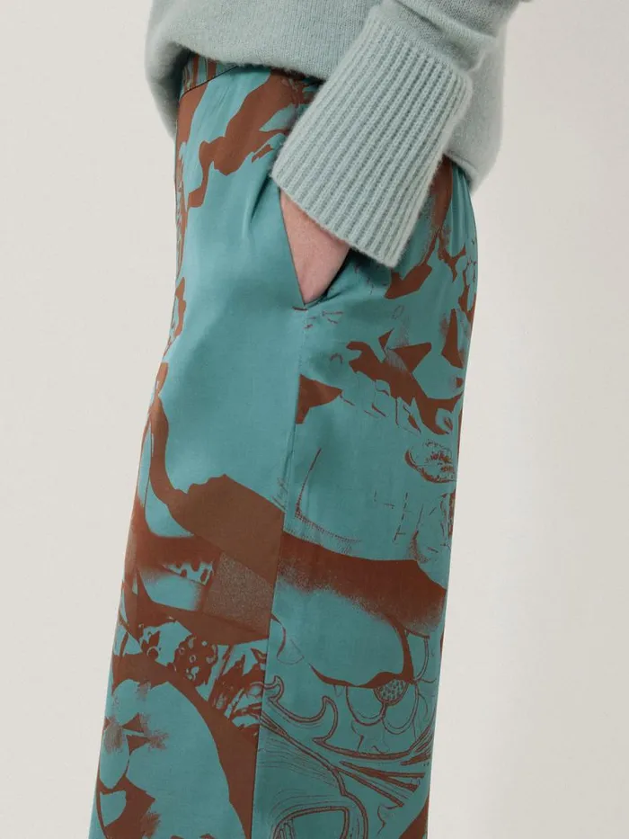 Collage Stitch Detail Trouser Blue Women Jigsaw Party