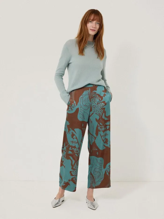 Collage Stitch Detail Trouser Blue Women Jigsaw Party