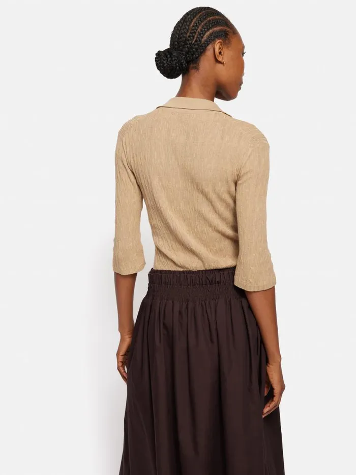 Collar Knitted Top Stone Women Jigsaw Shirts and Tops