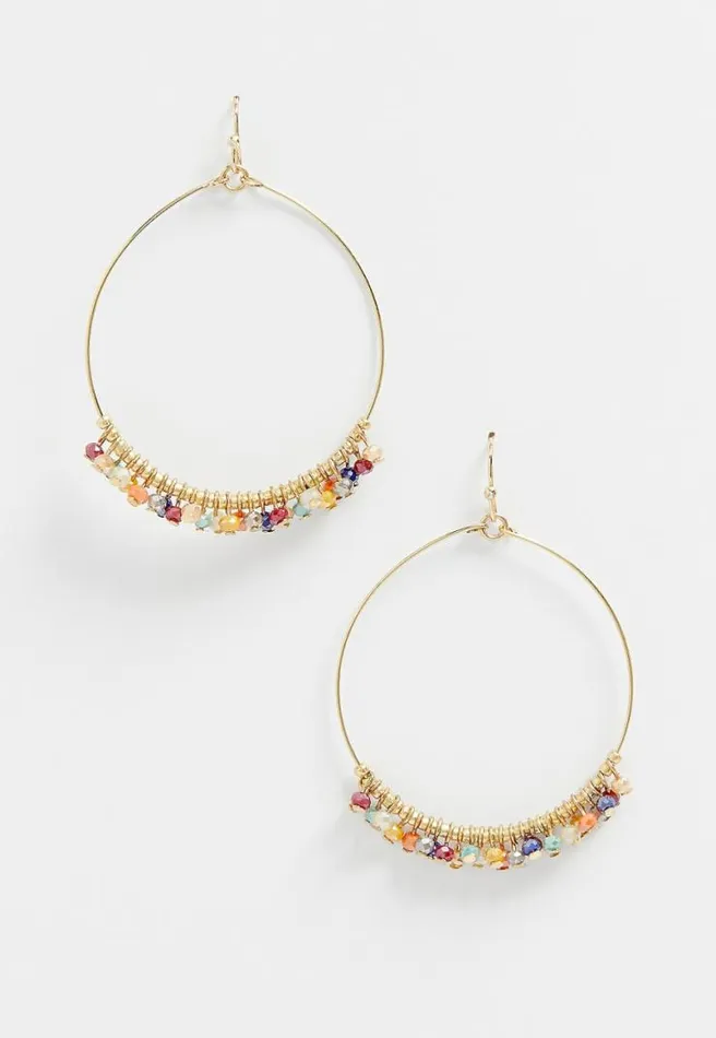 Color Beaded Hoop Earrings Women Maurices Jewelry