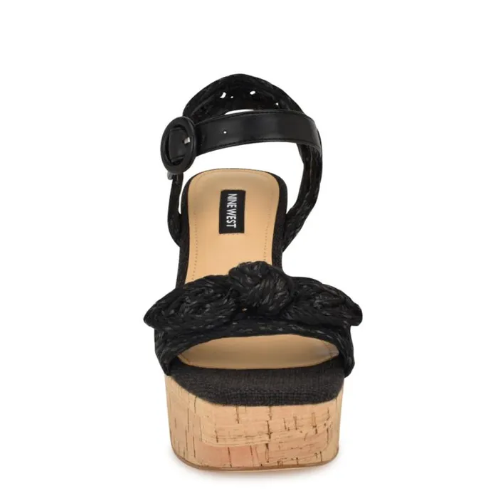 Comiele Platform Sandals Black Raffia Women Nine West Sandals Comiele Platform Sandals Black Raffia Women Nine West Sandals