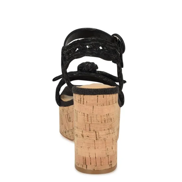 Comiele Platform Sandals Black Raffia Women Nine West Sandals Comiele Platform Sandals Black Raffia Women Nine West Sandals